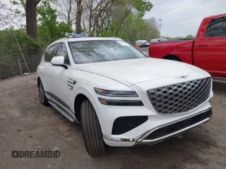 2025 Genesis GV80 Advanced with VIN KMUHBESB4SU261777, listed as a IAAI auction lot 42147098 with 2,632 mi miles and . Bid and sale history available at DreamBid. Image 1.