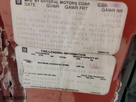 1988 Chevrolet Corvette with VIN 1G1YY2185J5120174, listed as a Copart auction lot 44314235 with 85,341 mi miles and Non Repairable. Bid and sale history available at carsss.com. Image 12.