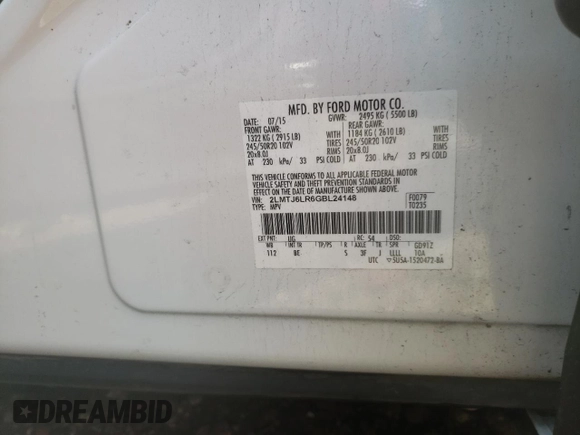 2016 Lincoln MKX Reserve z VIN 2LMTJ6LR6GBL24148, wystawiony jako Copart lot #62275944 z przebiegiem Nie podano mil oraz Szkoda całkowita • Salvage title. Historia ofert i sprzedaży dostępna na DreamBid. Obrazek 13.