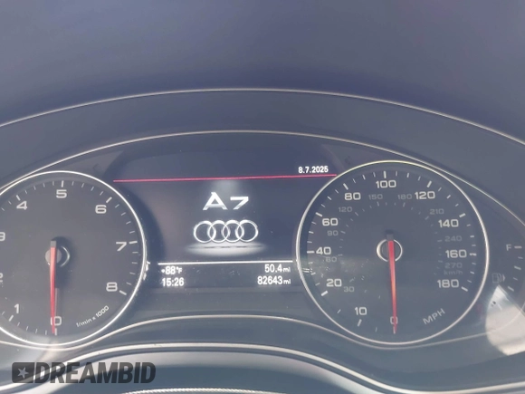 2012 Audi A7 Prestige with VIN WAU3GAFC9CN073453, listed as a IAAI auction lot 42698833 with 82,643 mi miles and . Bid and sale history available at DreamBid. Image 7.