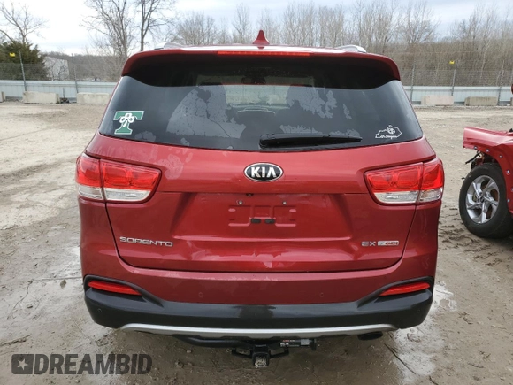 2016 Kia Sorento EX with VIN 5XYPHDA12GG025167, listed as a Copart auction lot 44325245 with 111,174 mi miles and Salvage Title. Bid and sale history available at DreamBid. Image 6.