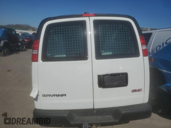 2024 GMC Savana Cargo Van with VIN 1GTZ7HFP5R1102780, listed as a Copart auction lot 42797835 with 0 mi miles and Salvage Title. Bid and sale history available at carsss.com. Image 6.