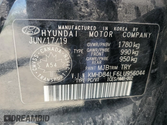2020 Hyundai Elantra Value Edition z VIN KMHD84LF6LU956044, wystawiony jako Copart lot #56173565 z przebiegiem 386 629 mil mil oraz Szkoda całkowita • Salvage title. Historia ofert i sprzedaży dostępna na DreamBid. Obrazek 13.