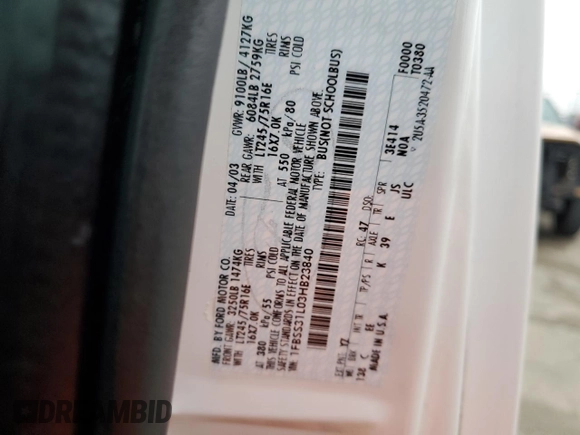 2003 Ford Econoline Passenger XL с VIN 1FBSS31L03HB23840, выставлен на аукционе Copart как лот 78593064 с пробегом 59 021 миль миль и Списание • Salvage title. История ставок и продаж доступна на DreamBid. Изображение 13.