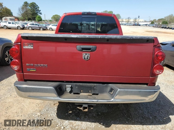 2007 Dodge 1500 SLT with VIN 1D7HA18P07S204969, listed as a Copart auction lot 51480485 with 222,376 mi miles and Salvage Title. Bid and sale history available at DreamBid. Image 6.
