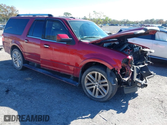 2017 Ford Expedition Max Limited с VIN 1FMJK1KT9HEA05218, выставлен на аукционе IAAI как лот 41286348 с пробегом 40 527 миль миль и . История ставок и продаж доступна на DreamBid. Изображение 1.