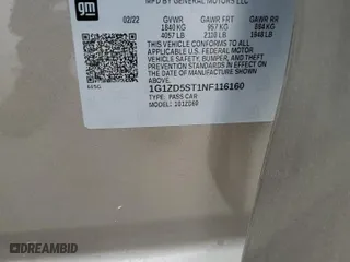 2022 Chevrolet Malibu LT with VIN 1G1ZD5ST1NF116160, listed as a Copart auction lot 44522395 with 67,062 mi miles and Salvage Title. Bid and sale history available at carsss.com. Image 14.