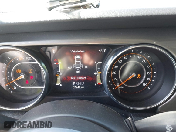 2023 Jeep Wrangler Sahara with VIN 1C4HJXEN5PW702268, listed as a IAAI auction lot 42288704 with 57,240 mi miles and . Bid and sale history available at DreamBid. Image 7.