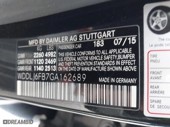 2016 Mercedes-Benz CLS with VIN WDDLJ6FB7GA162689, listed as a IAAI auction lot 41552389 with 90,380 mi miles. Bid and sale history available at carsss.com. Image 9.