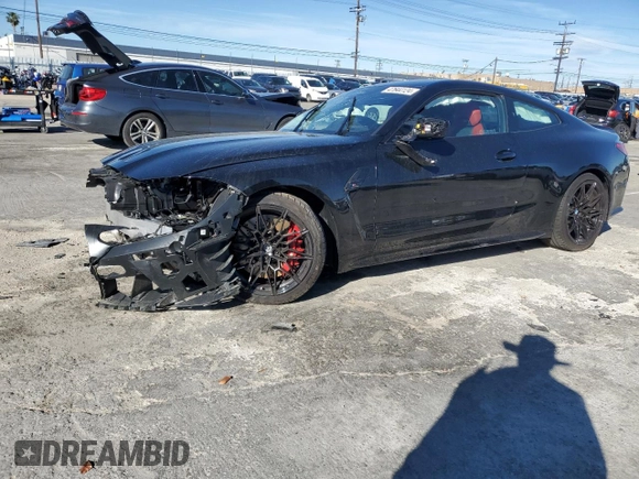 2024 BMW M4 Competition xDrive with VIN WBS43AZ00RCP43053, listed as a Copart auction lot 47644124 with 751 mi miles and Salvage Title. Bid and sale history available at carsss.com. Image 1.