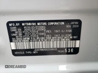 2025 Mitsubishi Eclipse Cross SE z VIN JA4ATWAA9SZ008032, wystawiony jako Copart lot #56336915 z przebiegiem 16 mil mil oraz Szkoda całkowita • Salvage title. Historia ofert i sprzedaży dostępna na DreamBid. Obrazek 13.