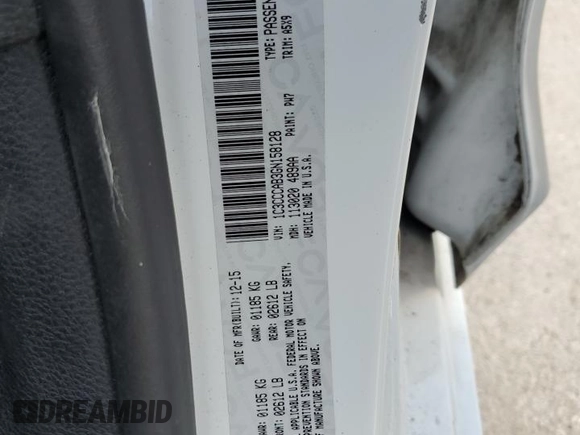 2016 Chrysler 200 Limited with VIN 1C3CCCAB3GN158128, listed as a Copart auction lot 49798685 with 117,227 mi miles and Salvage Title. Bid and sale history available at DreamBid. Image 12.