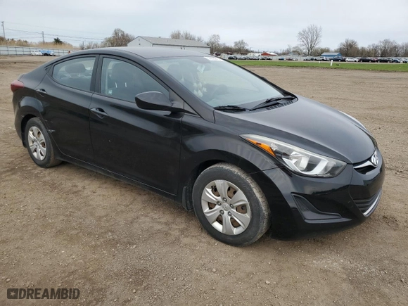 2016 Hyundai Elantra Value Edition with VIN KMHDH4AE4GU541837, listed as a Copart auction lot 52203915 with 96,667 mi miles and Salvage Title. Bid and sale history available at carsss.com. Image 4.