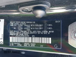 2021 Toyota 4Runner SR5 with VIN JTEEU5JR7M5242390, listed as a IAAI auction lot 42241384 with 43,695 mi miles and . Bid and sale history available at DreamBid. Image 9.