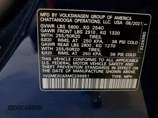 2021 Volkswagen Atlas SE z VIN 1V2ME2CAXMC239951, wystawiony jako Copart lot #57792765 z przebiegiem 65 242 mil mil oraz Czysty tytuł • Clean title. Historia ofert i sprzedaży dostępna na DreamBid. Obrazek 13.