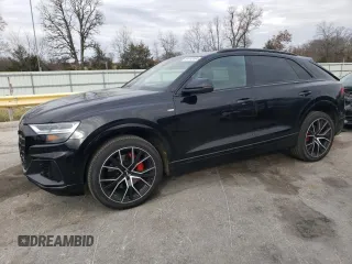 2020 Audi Q8 Premium Plus with VIN WA1EVAF1XLD001273, listed as a Copart auction lot 84743164 with 78,025 mi miles and Salvage Title. Bid and sale history available at carsss.com. Image 1.