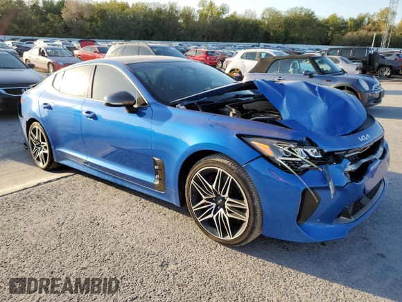 2022 Kia Stinger GT1 with VIN KNAE45LC4N6119944, listed as a Copart auction lot 73765534 with 54,963 mi miles and Salvage Title. Bid and sale history available at DreamBid. Image 4.