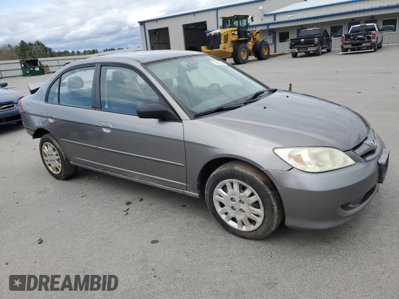 2005 Honda Civic LX z VIN 2HGES16575H577864, wystawiony jako Copart lot #55830085 z przebiegiem Nie podano mil oraz Szkoda całkowita • Salvage title. Historia ofert i sprzedaży dostępna na DreamBid. Obrazek 4.