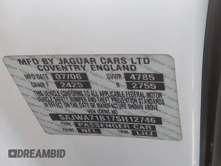 2007 Jaguar XJ with VIN SAJWA71B17SH12746, listed as a IAAI auction lot 41401422 with 99,735 mi miles. Bid and sale history available at carsss.com. Image 9.