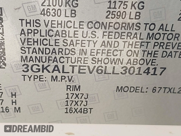 2020 GMC Terrain SLE z VIN 3GKALTEV6LL301417, wystawiony jako IAAI lot #42534528 z przebiegiem 28 864 mil mil oraz . Historia ofert i sprzedaży dostępna na DreamBid. Obrazek 9.