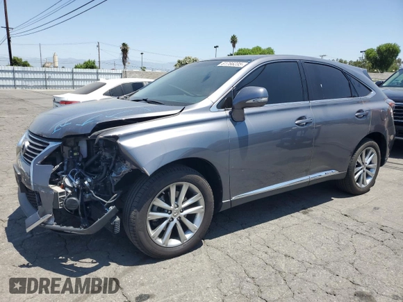 2015 Lexus RX 450h with VIN 2T2ZB1BA1FC001617, listed as a Copart auction lot 61766235 with 79,789 mi miles and Salvage title. Bid and sale history available at DreamBid. Image 1.