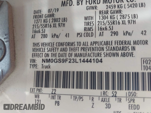 2020 Ford Transit Connect XLT с VIN NM0GS9F23L1444104, выставлен на аукционе IAAI как лот 41810157 с пробегом 101 757 миль миль и . История ставок и продаж доступна на DreamBid. Изображение 9.