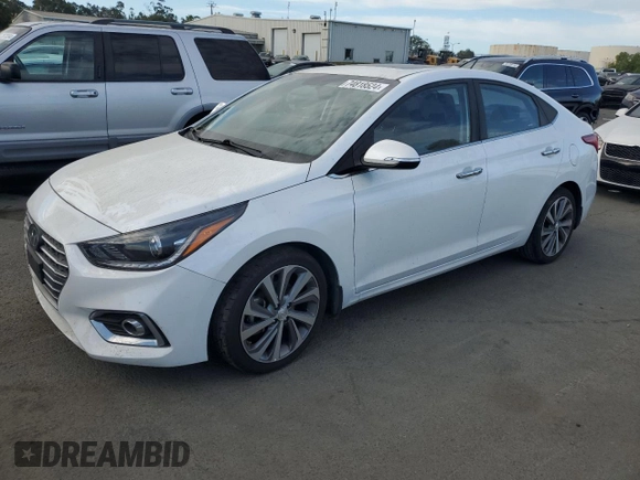 2018 Hyundai Accent Limited with VIN 3KPC34A35JE018975, listed as a Copart auction lot 74818524 with 57,063 mi miles and Salvage Title. Bid and sale history available at carsss.com. Image 1.