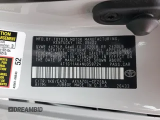 2022 Toyota Camry SE with VIN 4T1G11AK4NU058724, listed as a Copart auction lot 53511615 with 63,235 mi miles and Salvage Title. Bid and sale history available at DreamBid. Image 12.