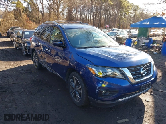 2020 Nissan Pathfinder Platinum with VIN 5N1DR2DM6LC575993, listed as a IAAI auction lot 41418213 with 39,525 mi miles. Bid and sale history available at carsss.com. Image 1.