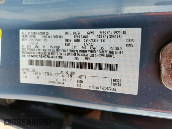2024 Ford Bronco Big Bend with VIN 1FMDE7BH7RLA03788, listed as a Copart auction lot 65085065 with 10,597 mi miles and Salvage title. Bid and sale history available at DreamBid. Image 13.