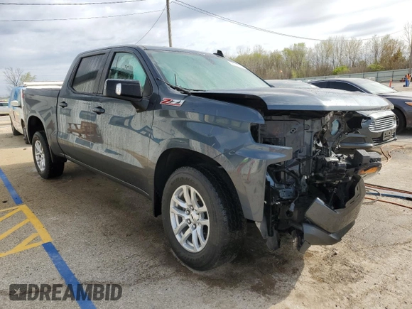 2019 Chevrolet Silverado 1500 RST with VIN 1GCUYEED5KZ124248, listed as a Copart auction lot 53112225 with Not Provided miles and Salvage Title. Bid and sale history available at DreamBid. Image 4.
