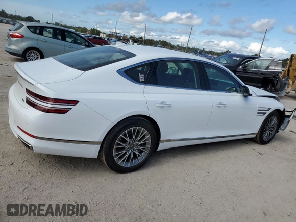 2024 Genesis G80 2.5T z VIN KMTGB4SC4RU239632, wystawiony jako Copart lot #86568784 z przebiegiem 537 mil mil oraz Szkoda całkowita • Salvage title. Historia ofert i sprzedaży dostępna na DreamBid. Obrazek 3.