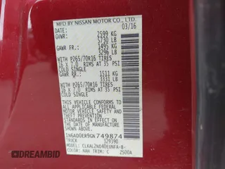 2016 Nissan Frontier SV с VIN 1N6AD0ER9GN749874, выставлен на аукционе IAAI как лот 41931646 с пробегом 94 264 миль миль и . История ставок и продаж доступна на DreamBid. Изображение 9.