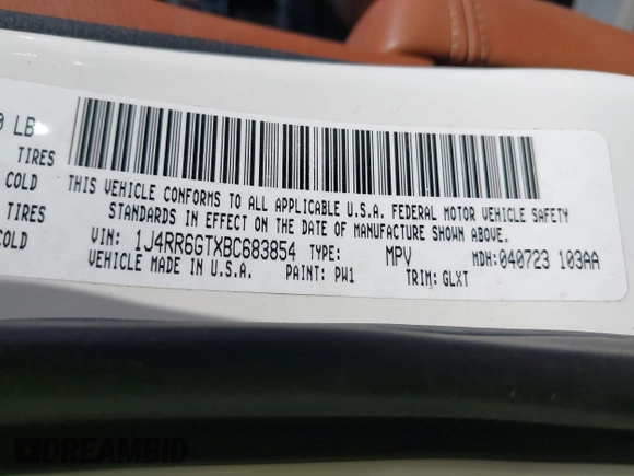 2011 Jeep Grand Cherokee Overland Summit with VIN 1J4RR6GTXBC683854, listed as a IAAI auction lot 42626452 with Not provided miles and . Bid and sale history available at DreamBid. Image 9.