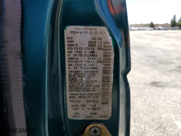 1996 Nissan Trucks 2WD XE with VIN 1N6SD16S4TC382870, listed as a Copart auction lot 58515894 with 198,226 mi miles and Salvage Title. Bid and sale history available at carsss.com. Image 15.