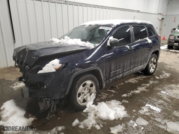 2015 Jeep Cherokee Sport with VIN 1C4PJLAB7FW516360, listed as a Copart auction lot 45187415 with 154,695 mi miles and Clean Title. Bid and sale history available at carsss.com. Image 1.