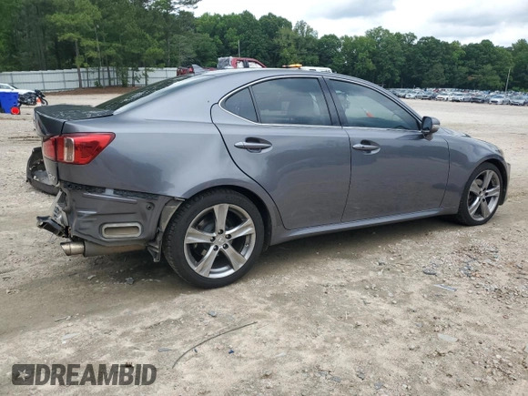 2012 Lexus IS 250 with VIN JTHBF5C2XC5166405, listed as a Copart auction lot 58847595 with 179,947 mi miles and Salvage title. Bid and sale history available at DreamBid. Image 3.