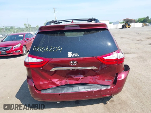 2015 Toyota Sienna XLE with VIN 5TDYK3DC6FS593937, listed as a IAAI auction lot 42168204 with 136,059 mi miles and . Bid and sale history available at DreamBid. Image 16.
