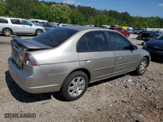 2003 Honda Civic EX with VIN 2HGES26703H547092, listed as a Copart auction lot 52139955 with 205,019 mi miles and Salvage Title. Bid and sale history available at carsss.com. Image 3.