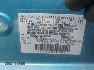 2014 Nissan Note S Plus with VIN 3N1CE2CP2EL375078, listed as a IAAI auction lot 42712747 with 83,020 mi miles and . Bid and sale history available at DreamBid. Image 9.