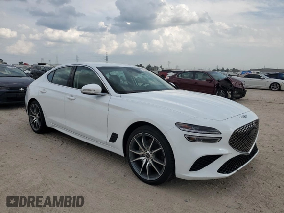 2023 Genesis G70 2.0T with VIN KMTG34TAXPU123780, listed as a Copart auction lot 72181814 with 31,029 mi miles and Salvage Title. Bid and sale history available at carsss.com. Image 4.