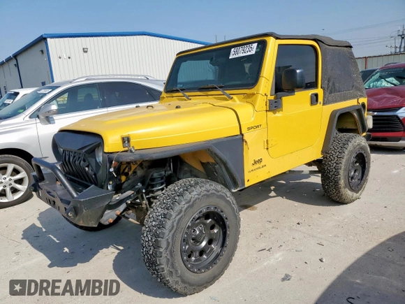 2003 Jeep Wrangler Sport with VIN 1J4FA49S43P369906, listed as a Copart auction lot 58079235 with 139,547 mi miles and Salvage title. Bid and sale history available at DreamBid. Image 1.