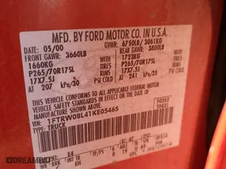 2001 Ford F-150 SuperCrew XLT with VIN 1FTRW08L41KE05465, listed as a Copart auction lot 46956725 with 276,256 mi miles and Salvage Title. Bid and sale history available at carsss.com. Image 12.