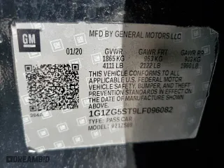 2020 Chevrolet Malibu RS with VIN 1G1ZG5ST9LF096082, listed as a Copart auction lot 52370165 with 57,365 mi miles and Clean Title. Bid and sale history available at carsss.com. Image 12.