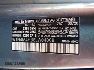 2020 Mercedes-Benz GLB 250 z VIN W1N4M4HB8LW040081, wystawiony jako Copart lot #54938735 z przebiegiem 21 634 mil mil oraz Szkoda całkowita • Salvage title. Historia ofert i sprzedaży dostępna na DreamBid. Obrazek 13.
