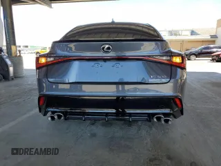 2025 Lexus IS 500 F Sport Performance with VIN JTHAP1D21S5007187, listed as a Copart auction lot 55784875 with 6,084 mi miles and Salvage title. Bid and sale history available at DreamBid. Image 6.