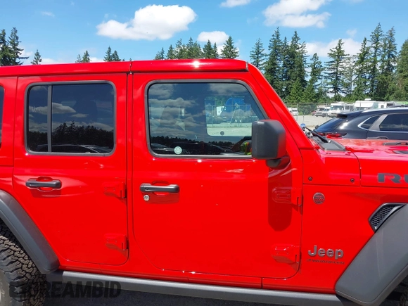 2025 Jeep Wrangler Rubicon with VIN 1C4PJXFN4SW573748, listed as a IAAI auction lot 42660183 with 763 mi miles and . Bid and sale history available at DreamBid. Image 13.
