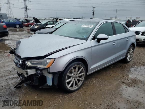 2015 Audi A3 2.0 TDI Premium Plus with VIN WAUCJGFF0F1043932, listed as a Copart auction lot 87008694 with 0 mi miles and Salvage Title. Bid and sale history available at carsss.com. Image 1.