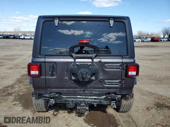 2023 Jeep Wrangler Sahara with VIN 1C4HJXEG5PW632336, listed as a Copart auction lot 54226405 with 23,735 mi miles and Salvage title. Bid and sale history available at DreamBid. Image 6.