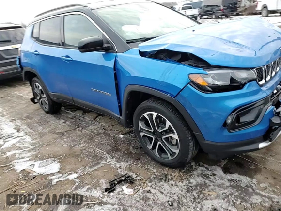 2024 Jeep Compass Limited with VIN 3C4NJDCN7RT602461, listed as a Copart auction lot 44911585 with 14,727 mi miles and Salvage Title. Bid and sale history available at carsss.com. Image 12.